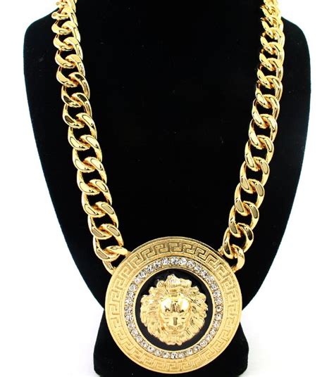 versace pendant gold|authentic versace lion necklace.